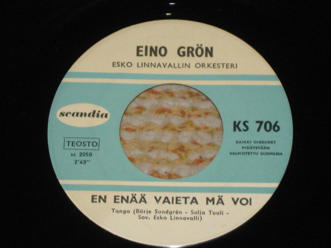 7" EINO GRÖN - En Enää Vaieta Mä Voi - single 1967 EX-
