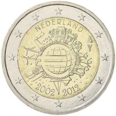 Alankomaat 2012 2 € Euro 10 vuotta UNC