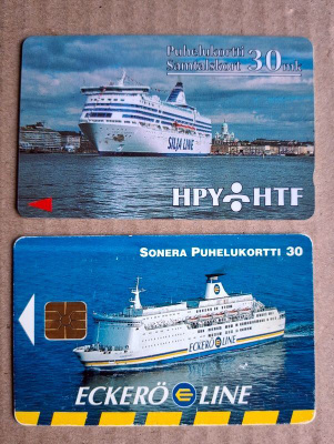 2 laiva puhelinkorttia Tallink Eckerö Line HPY Sonera