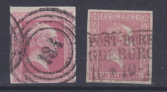 Saksa Reich Preussi 1857-8  Mi 6 ja 10