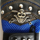 Moottoripyörä, motocross puolihanskat skull sininen - pikkukuva 5