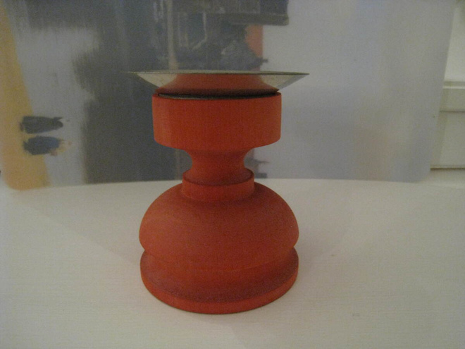 Aarikka Kynttilänjalka punainen puinen 8 cm