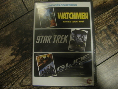 Watchmen + Star Trek + G.I Joe- The Rise of Cobra DVD *uusi*
