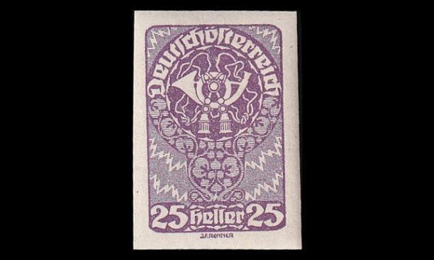 Itävalta 280 ** Käyttösarja 25 H postitorvi (1919)