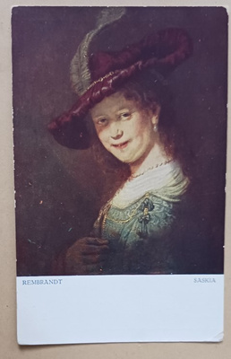 Rembrandt: Saskia, vanha taidekortti, ei p.