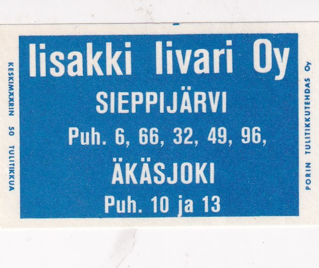 Sieppijärvi, Äkäsjoki, Iisakki Iivari Oy   2/16