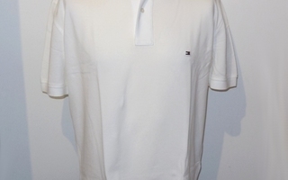 Miehelle XXL - Tommy Hilfiger valkoinen pikeepaita * UUSI