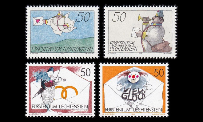 Liechtenstein 1041-4 ** Tervehdysmerkit (1992)