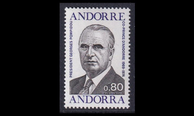 Andorra Fr 270 ** Presidentti Pompidou (1975)