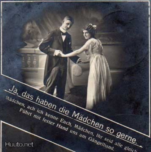 RAKKAUS / Kaunis tyttö ja nuori mies sarjakuvassa. 1900-l.