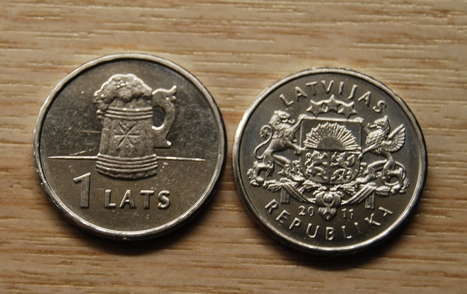 1 lats 2010 Latvia, OLUTKOLPAKKO, Beer mug