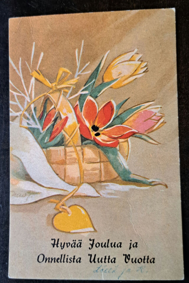 Martta Wendelin,  Hy 318 R1, kulkenut 1954, joulumerkki