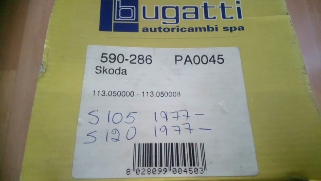 Skoda 105/120, Rapid Vesipumppu BUGATTI PA0045, 590-286