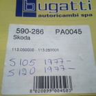 Skoda 105/120, Rapid Vesipumppu BUGATTI PA0045, 590-286 - pikkukuva 1