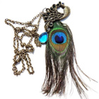 774 .. Upea Blue Eyes Peacock Pitkä .. Kaulakoru - pikkukuva 4