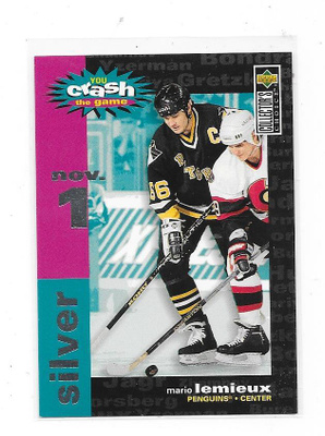 95-96 UD Crash The Game Silver #C25 Mario Lemieux , Penguins