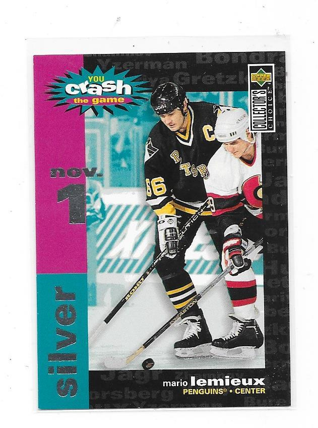 95-96 UD Crash The Game Silver #C25 Mario Lemieux , Penguins