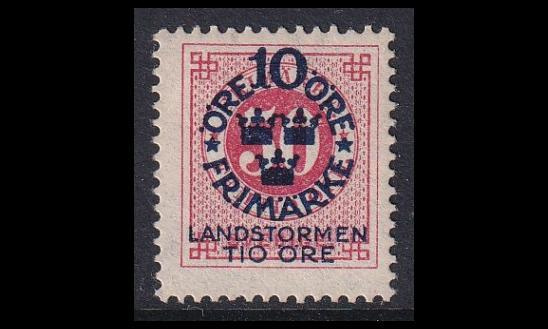 Ruotsi 95X ** Landstorm I 10+10/50 Öre (1916)