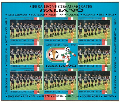 8 x SCOTLANTI Jalkapallo Postimerkkiä v.1990/ITALIA