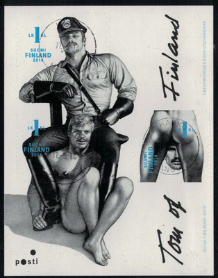 2014 Tom of Finland, leimattu pienoisarkki.