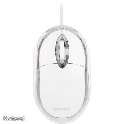 Deltaco MS486 optinen minihiiri, 1.5m, USB, valkoinen *UUSI*