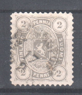 1882 2p harmaa leimapaino