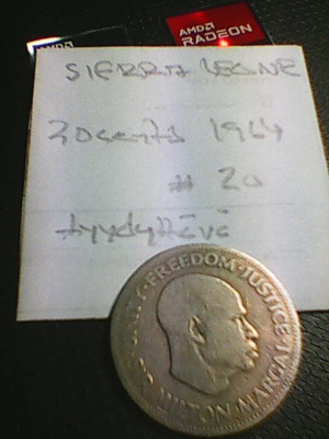 Sierra Leone 20 cents 1964, km#20