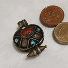 Vintage Antique Tibetan Gau riipus turkoosi kivi Koralli - pikkukuva 2