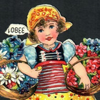 Wanha - Tyttö ja upeat kukkakorit - 1900-l alku - pikkukuva 1