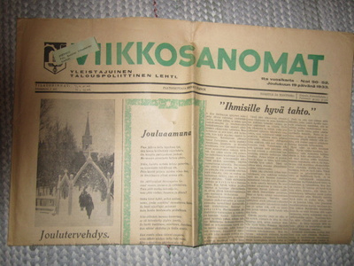 Viikkolehti: Viikkosanomat 19.12.1933