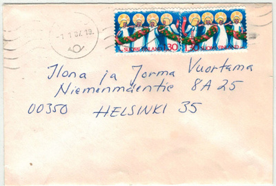 1986 joulumerkit kirje