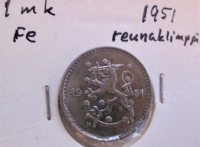1 mk 1951 Virhelyönti Reunaklimppi