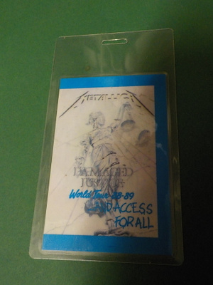 METALLICA DAMAGED JUSTICE 88-89 BACKSTAGEPASSI
