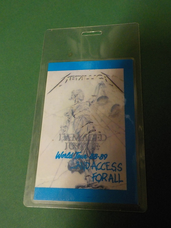 METALLICA DAMAGED JUSTICE 88-89 BACKSTAGEPASSI