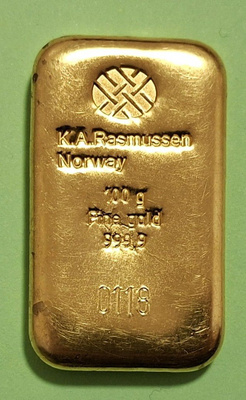 Rasmussen 100 g kulta harkko.