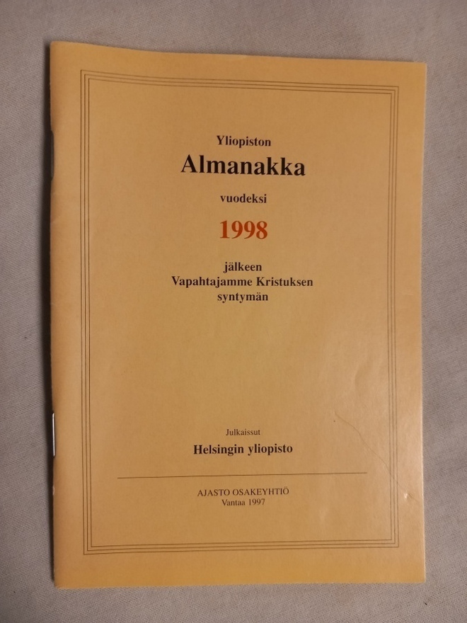 huuda syntymävuotesi almanakka  1998