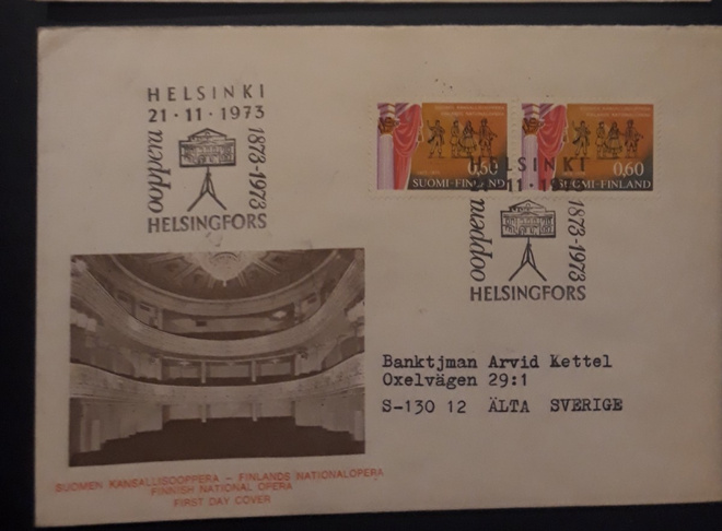 1973  Kansallisooppera  FDC merkkiparilla