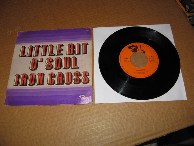Iron Cross 7" Little Bit O`soul / Sunshine,PS  v.1973