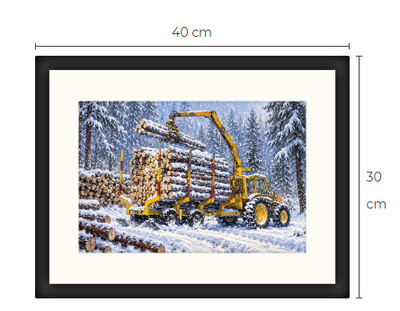Uusi BM Volvo metsäkone traktori art print 30 cm x 40 cm