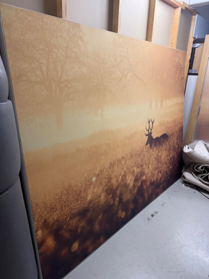 Erittäin iso sisustustaulu 250 x 190 cm peura niityllä