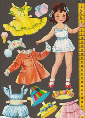 Paperinukke tyttö 1950-60-luku