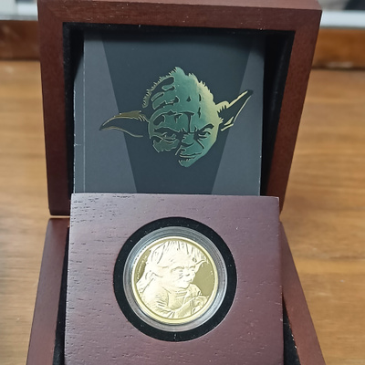 Star Wars kultaraha - .999 1/4 troy Oz - Yoda + muita