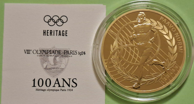 Paavo Nurmi 1 oz kultaraha 13/50 Ranska 2024, Paris Olympics