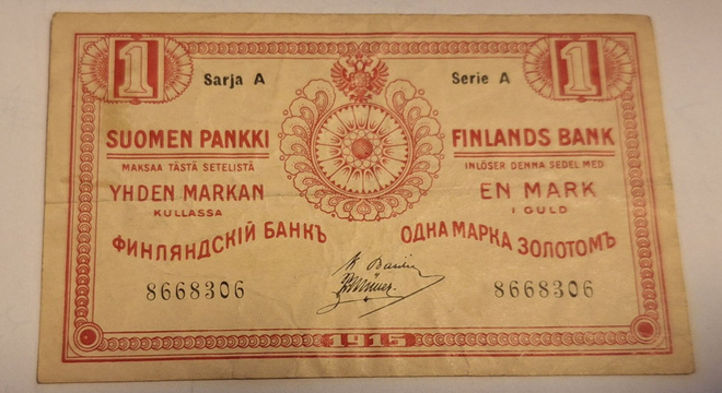 1mk seteli 1915 sarja A
