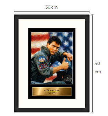 Uusi Tom Cruise Top Gun art print kehystetty 30 cm x 40 cm