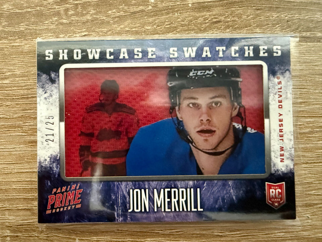 2013-14 Panini Prime Rookie Showcase Swatch Jon Merrill /25