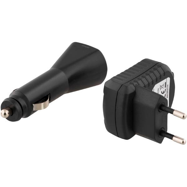 Deltaco Verkko ja Auto laturit, 2.1A, USB naaras *UUSI*