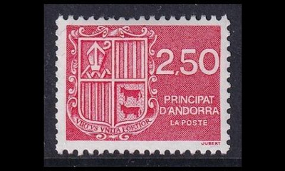 Andorra Fr 430 ** Käyttösarja vaakuna 2.50 Fr (1991)