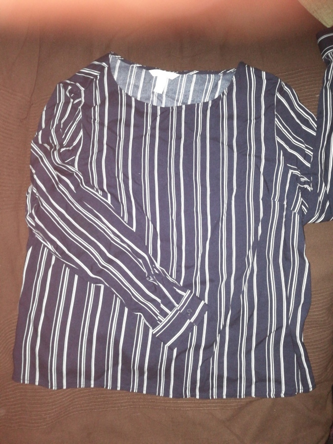 H&M pusero musta - valkea pystyraita XL(44)