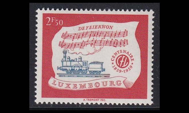Luxemburg 611 ** Rautatie 100v (1959)